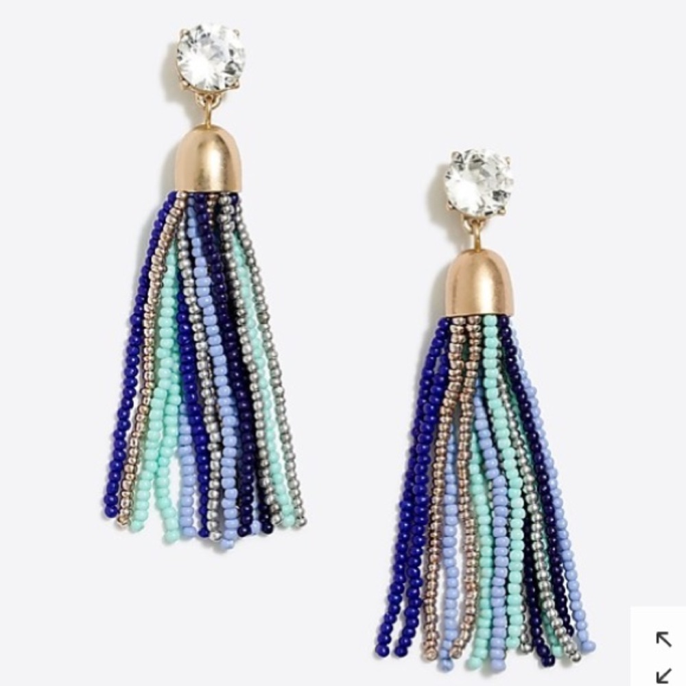 NWT $46 J. Crew Beaded Tassel Earrings